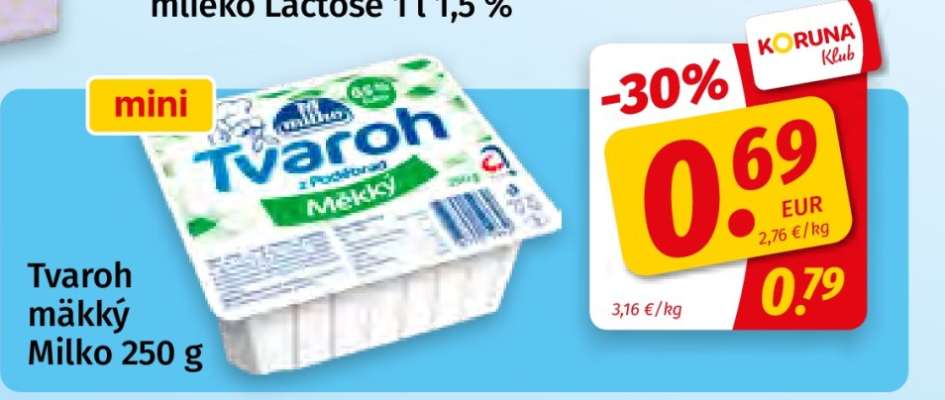 Tvaroh mäkký Milko 250 g