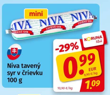Niva tavený syr v črievku 100 g