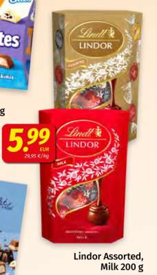 Lindor Assorted, Milk 200 g