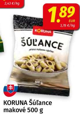 KORUNA Šúľance makové 500 g