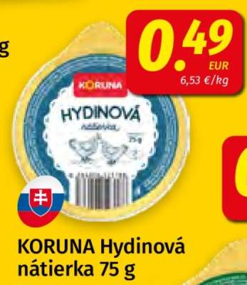 KORUNA Hydinová nátierka 75 g