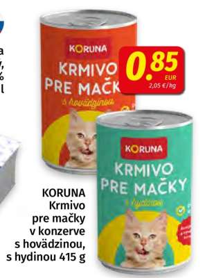 KORUNA Krmivo pre mačky v konzerve s hovädzinou, s hydinou 415 g