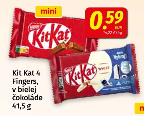 Kit Kat 4 Fingers, v bielej čokoláde 41,5 g