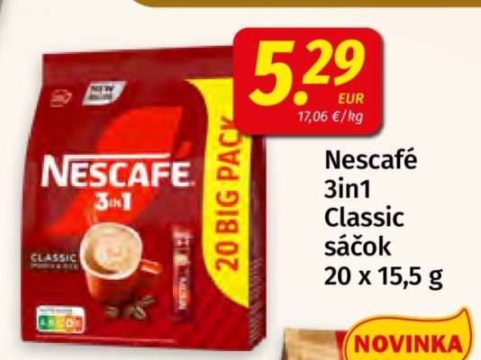 Nescafé 3in1 Classic sáčok 20 x 15,5 g
