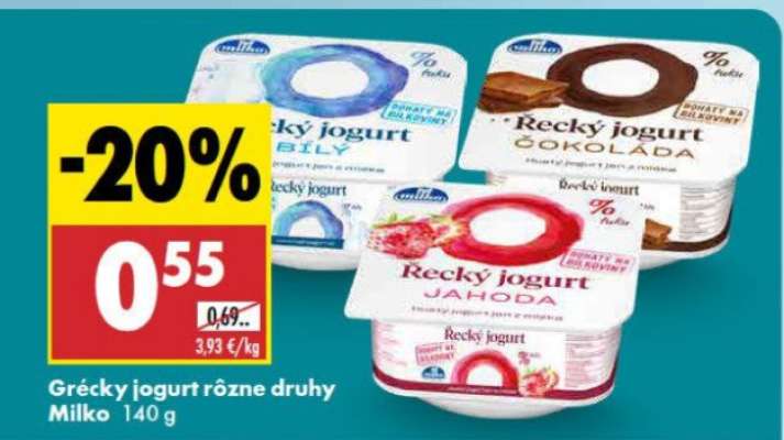 Grécky jogurt rôzne druhy Milko 140 g