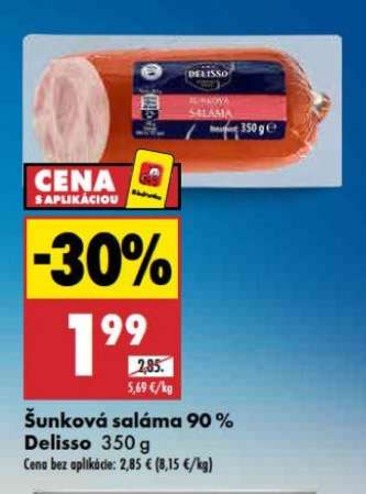 Šunková saláma 90 % Delisso 350 g