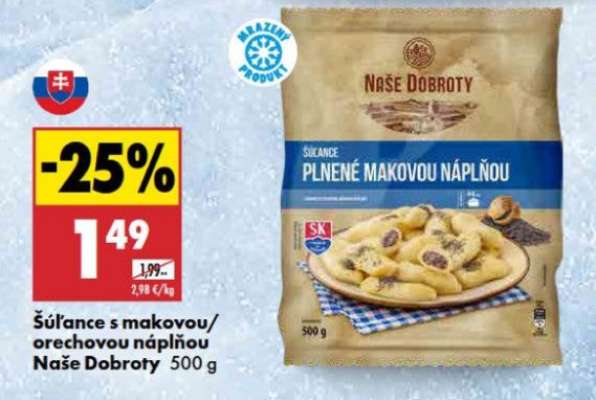 Šúľance s makovou/orechovou náplňou Naše dobroty 500 g