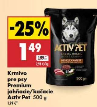Krmivo pre psy Premium jahňacie/kačacie Activ Pet 500 g