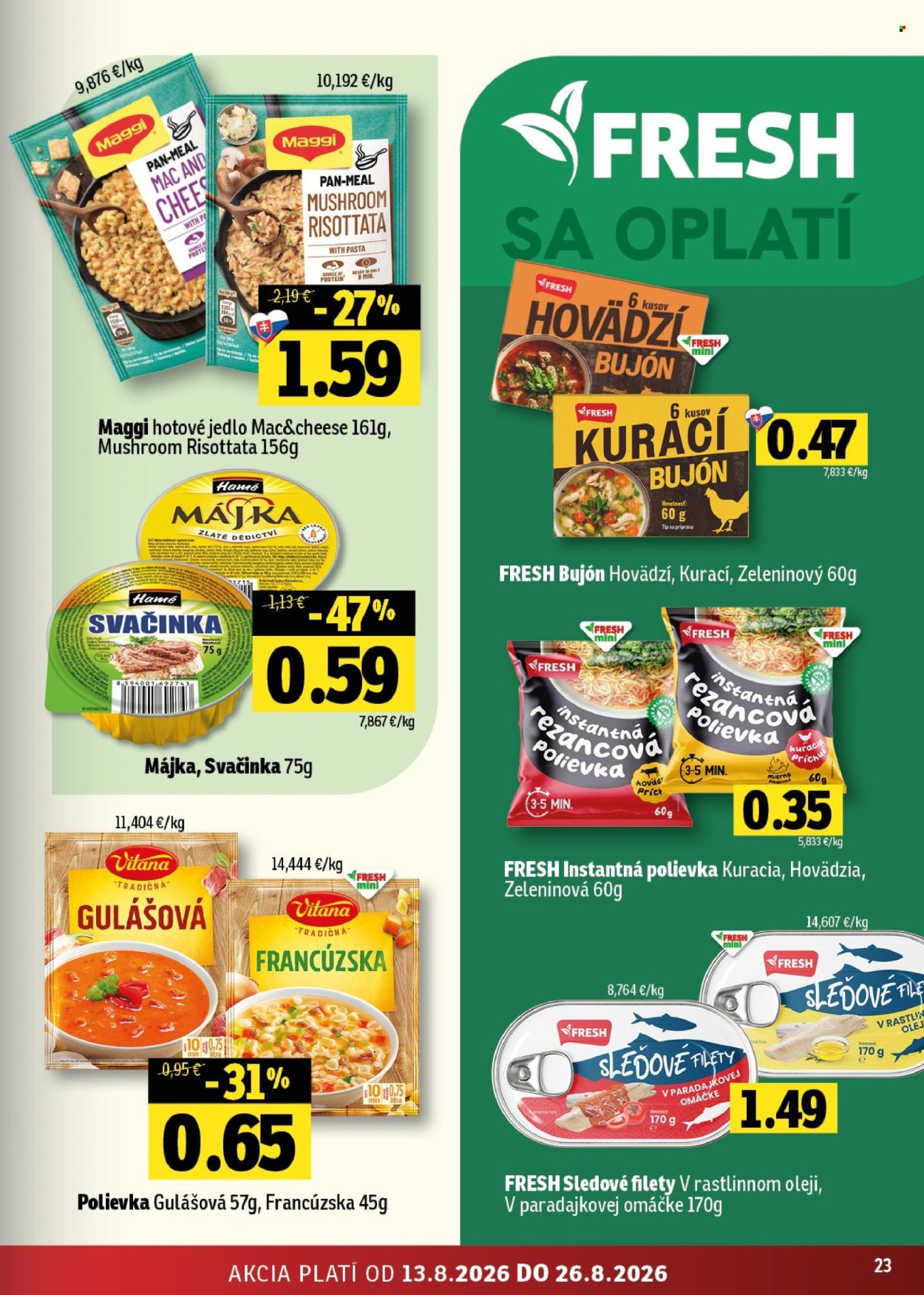 Leták FRESH - 13.8.2026 - 26.8.2026. Strana 23