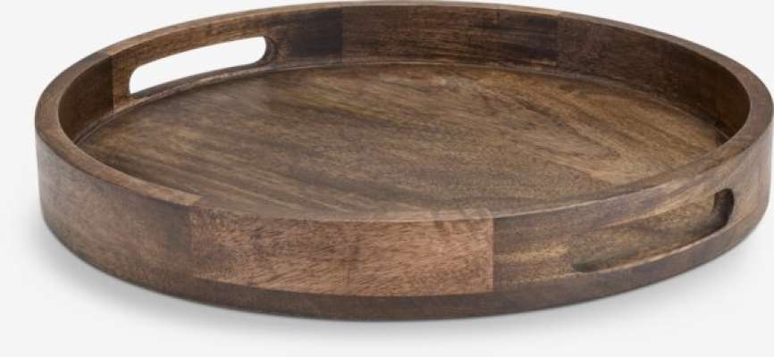Dekoračný podnos TORLEIF Ø32xV4 cm hnedá