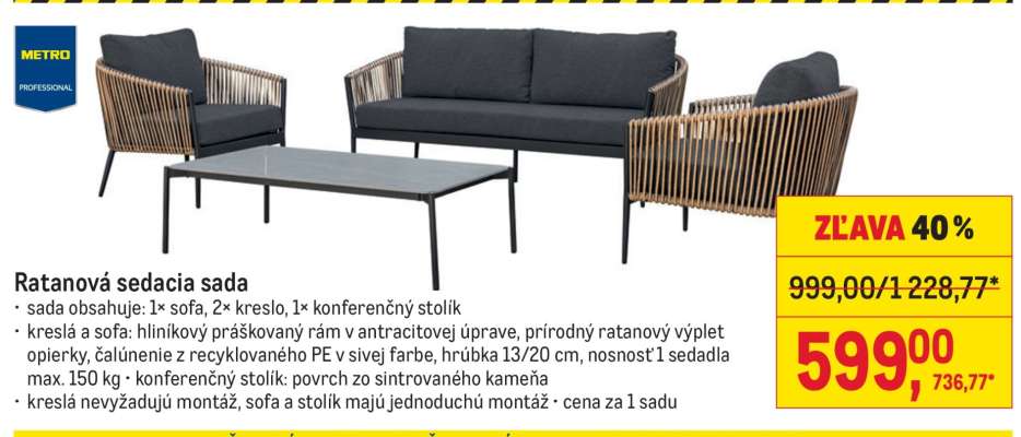 Ratanová sedacia sada