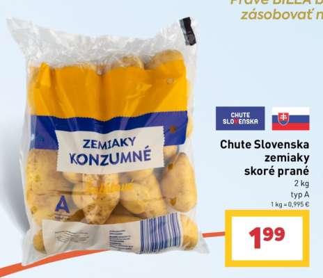 Chute Slovenska Zemiaky skoré prané