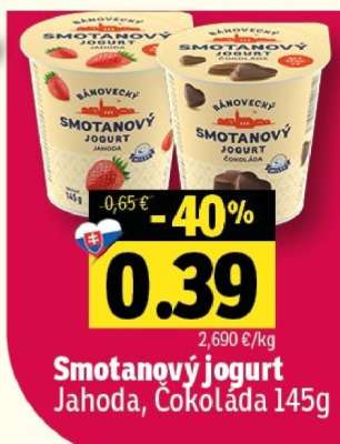 Smotanový jogurt Jahoda, Čokoláda 145g