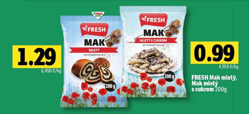 FRESH Mák mletý, Mák mletý s cukrom 200g