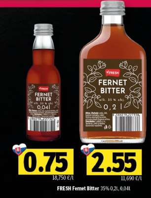 FRESH Fernet Bitter 35% 0,2l, 0,04l