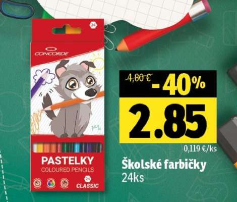 Školské farbičky 24ks