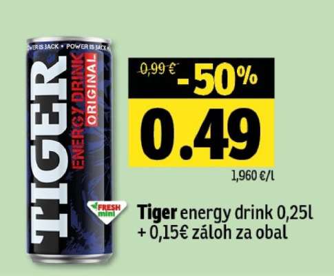 Tiger energy drink 0,25l