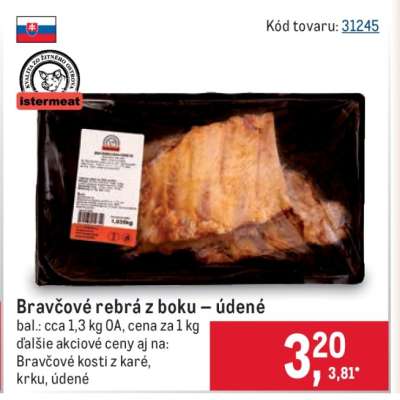 Bravčové rebrá z boku – údené