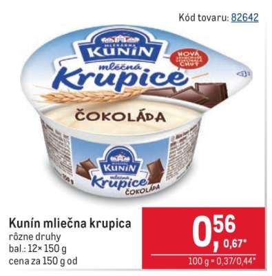 Kunín Mliečna krupica