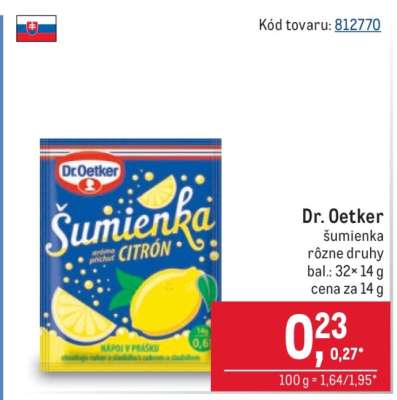 Dr. Oetker šumienka rôzne druhy