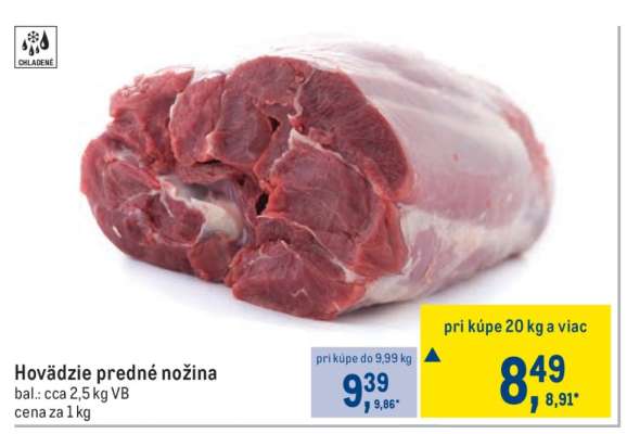 Hovädzie predné nožina