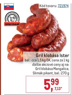 Gril klobása Ister
