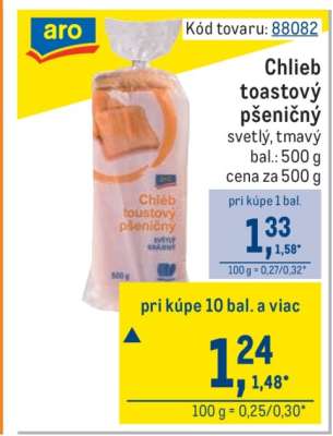 Chlieb toastový pšeničný