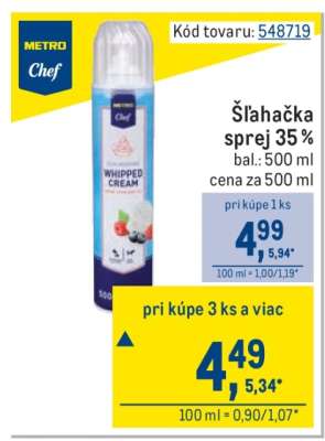 Šľahačka sprej 35 %