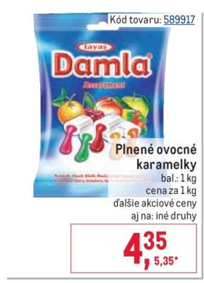 Plnené ovocné karamelky