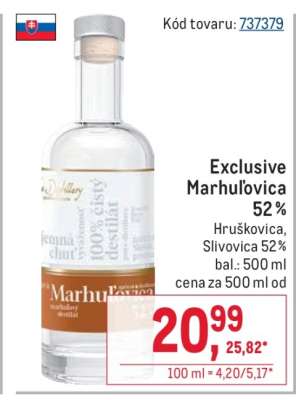 Exclusive Marhuľovica 52%