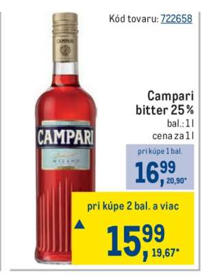Campari bitter 25 %