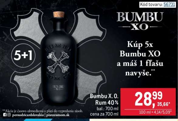 Bumbu X. O. Rum 40 %