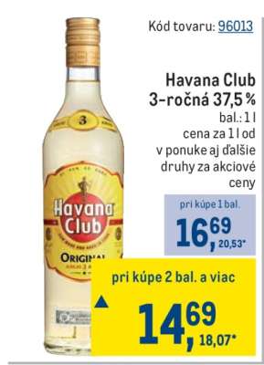 Havana Club 3-ročná 37,5%