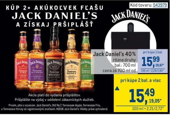 Jack Daniel’s 40% rôzne druhy
