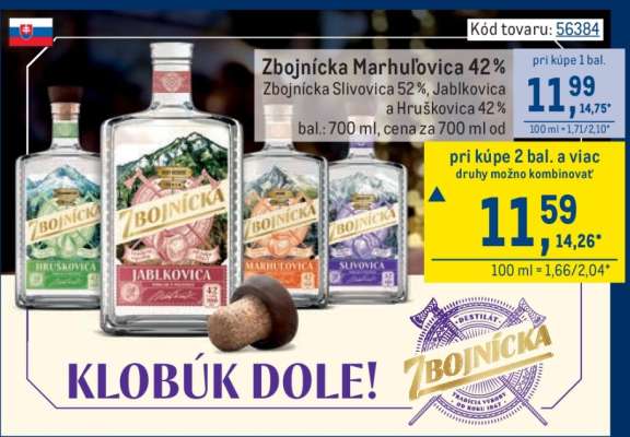 Zbojnícka marhuľovica 42 %