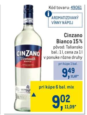 Cinzano Bianco 15 %