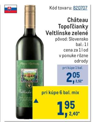 Château Topoľčianky Veltlínske zelené