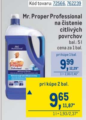 Mr. Proper Professional na čistenie citlivých povrchov
