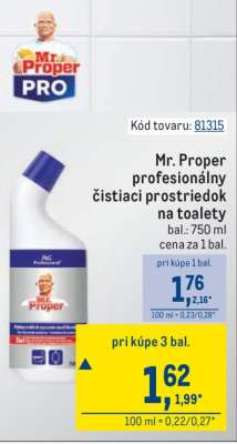 Mr. Proper Profesionálny čistiaci prostriedok na toalety