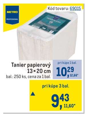 Tanier papierový 13 × 20 cm