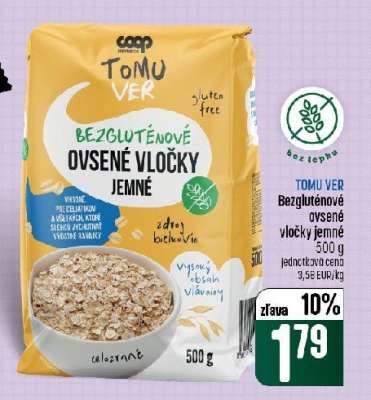 TOMU VER Bezlepkové ovesné vločky jemné