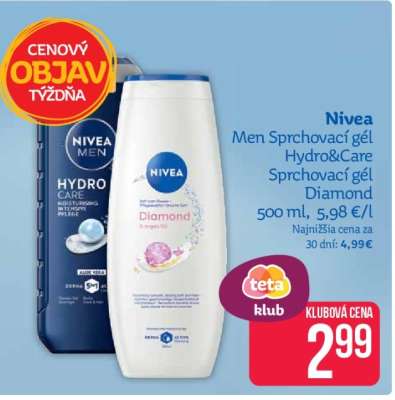 Nivea Men Sprchovací gél Hydro&Care Sprchovací gél Diamond