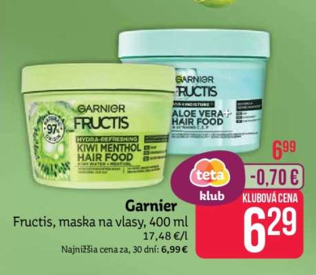 Garnier Fructis, maska na vlasy, 400 ml