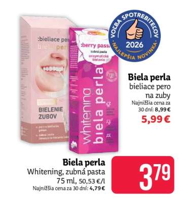 Biela perla Whitening zubná pasta