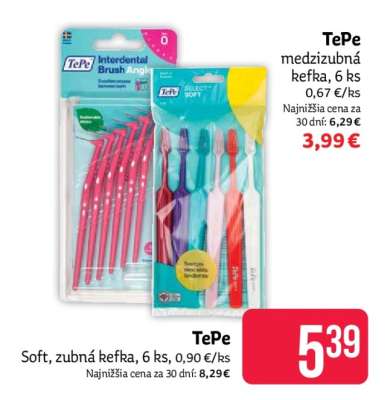 TePe Soft, zubná kefka, 6 ks, 0,90 €/ks