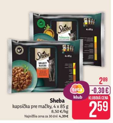Sheba kapsička pre mačky, 4 x 85 g