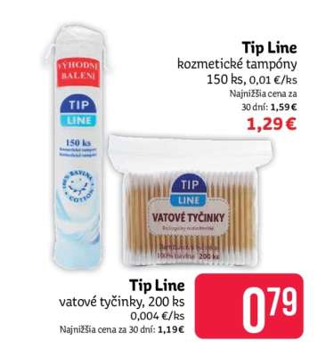 Tip Line vatové tyčinky, 200 ks