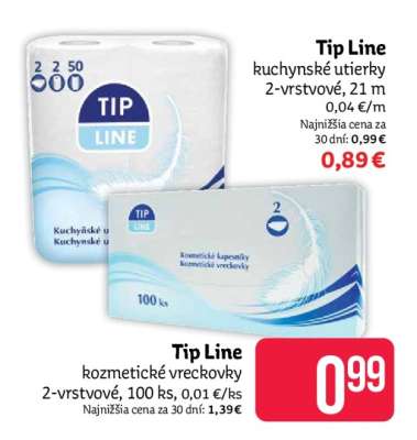 Tip Line kozmetické vreckovky