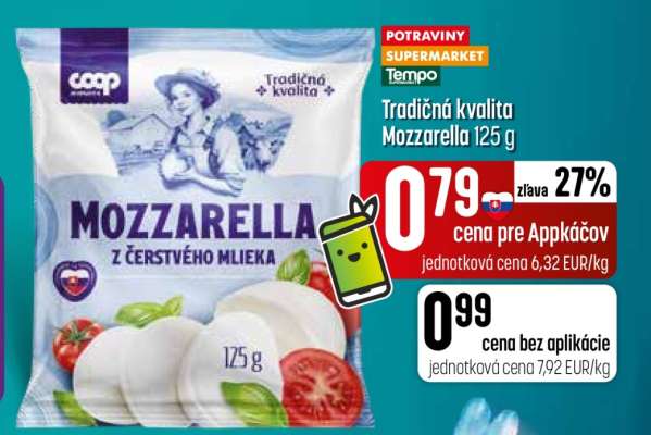 Tradičná kvalita Mozzarella 125 g