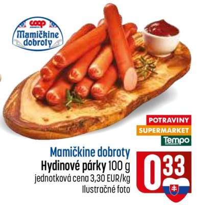 Mamičkine dobroty Hydinové párky